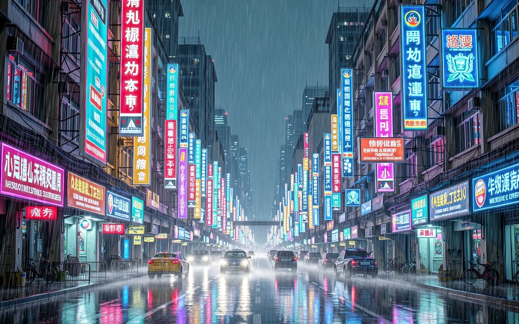 Cyberpunk inspired game environment