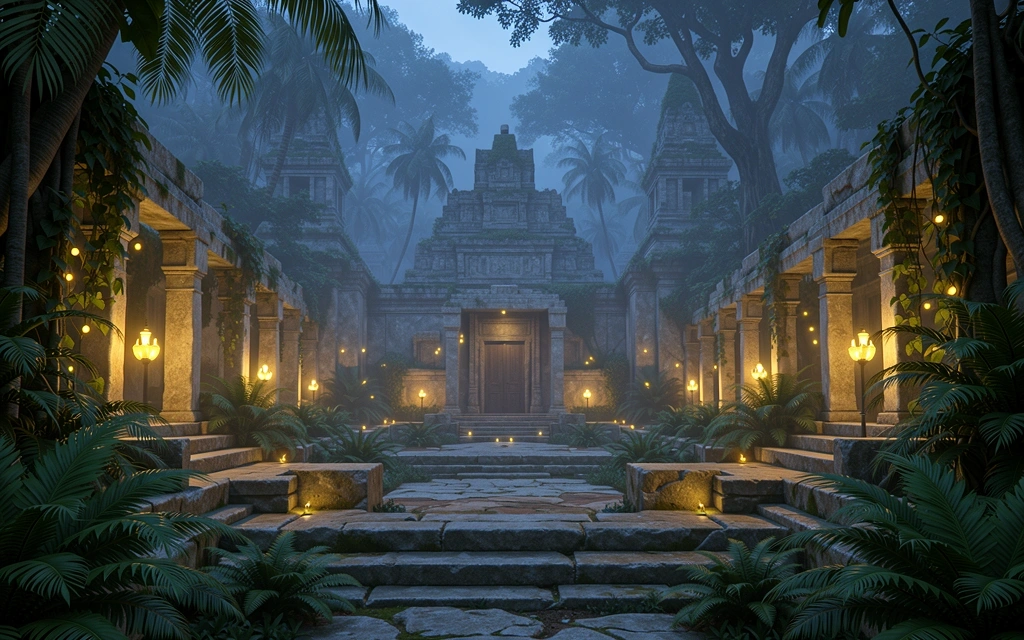 Jungle ruins game setting